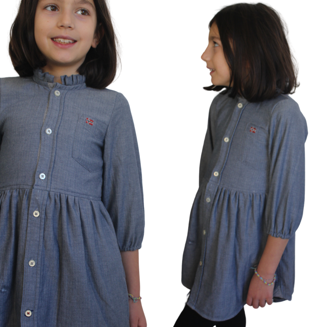 Robe hiver - col froncé - 6 ans